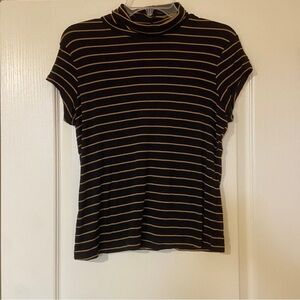 CAbi Striped Black and Gold Women's Top